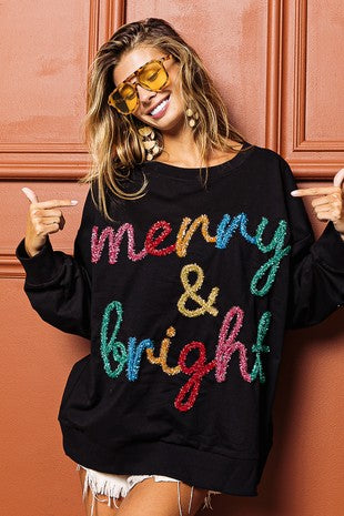 Tinsel Merry & Bright pullover