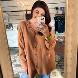 Free to Roam oversized button down top